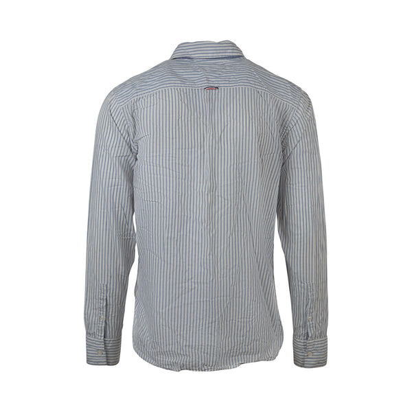 Tommy Hilfiger Blue Stripe Button Up (L) - Spike Vintage
