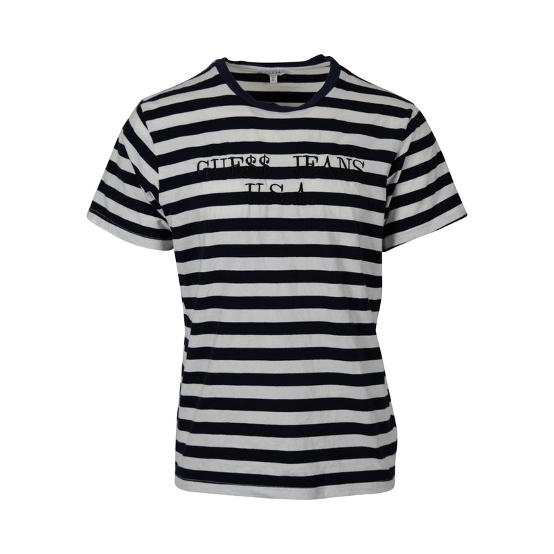 Guess Navy Stripe Tee (L) - Spike Vintage
