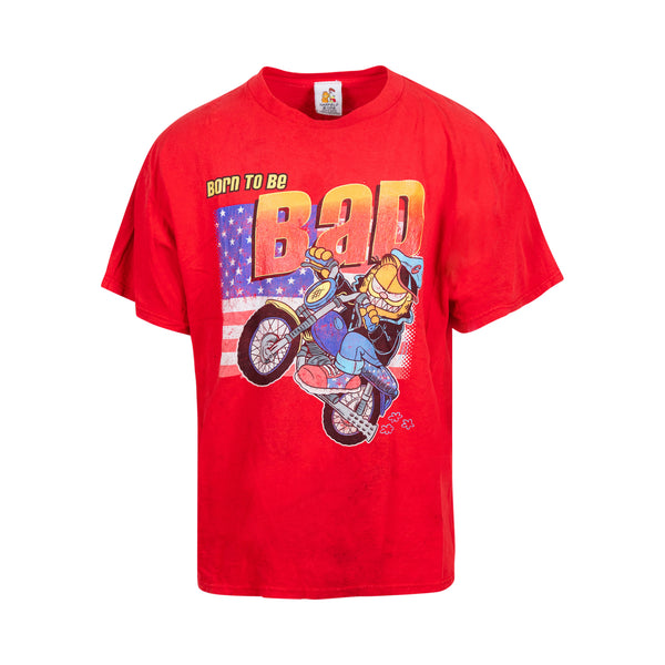 Vintage 90's Garfield 'Born To Be Bad' Biker Tee (XL) - Spike Vintage